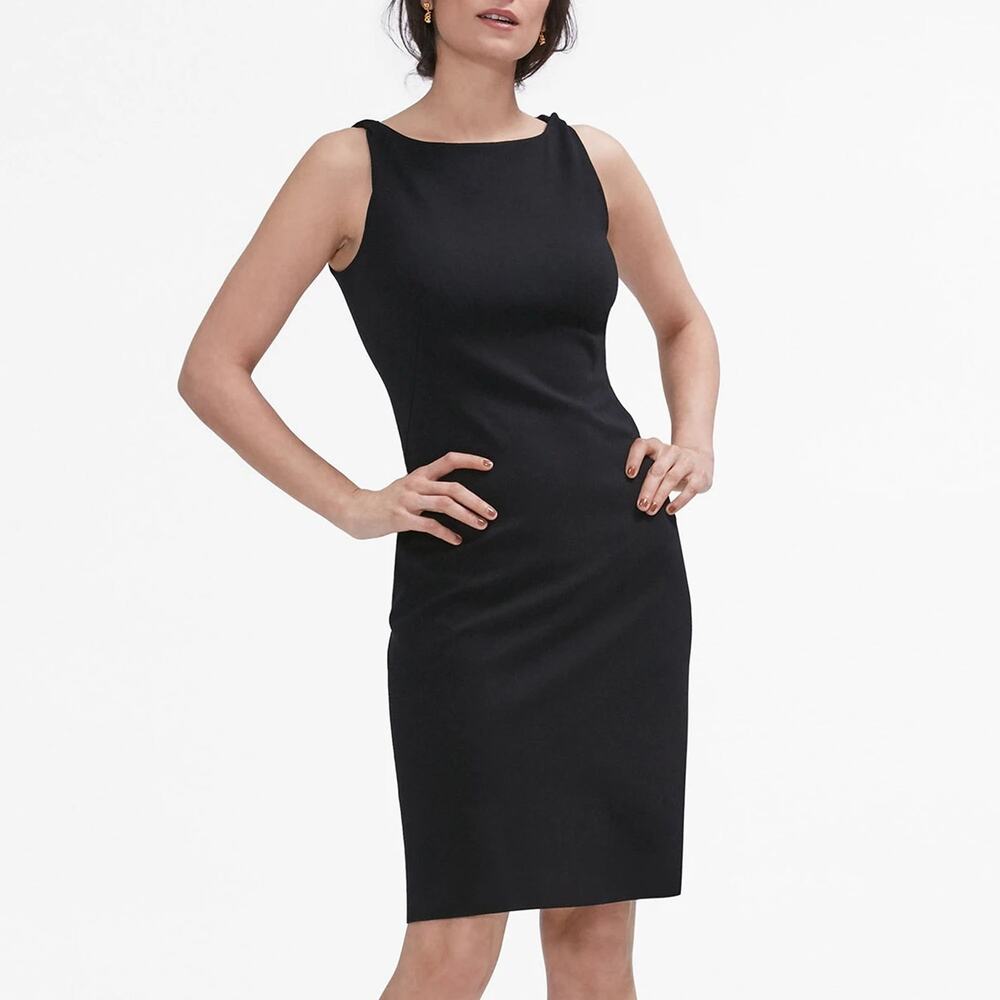 M.M. Lafleur The Lydia Twisted Strap Dress Charcoal Gray Size 10 Career Wear